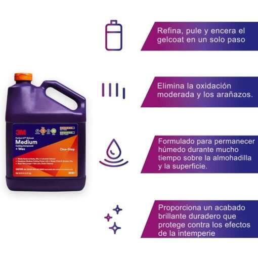 3M™ Perfect-It™ Limpiador + Cera GELCOAT Medio, 36107, 1 galón (3.78 litros) - Image 2