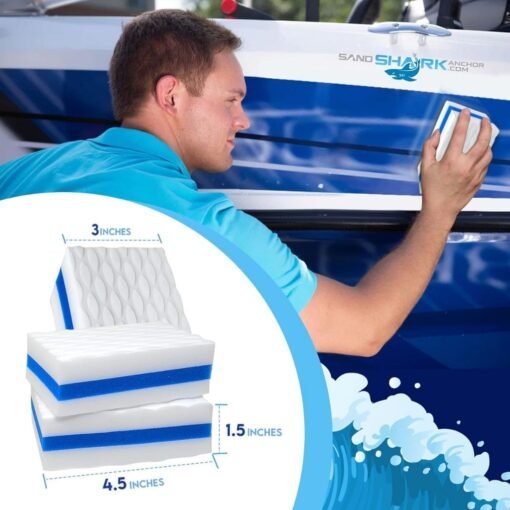 SandShark Limpiador de casco de barco premium, Esponja mágica de limpieza, accesorios para barco, regalos para limpieza, accesorios imprescindibles para botes, accesorios limpiadores - Image 2