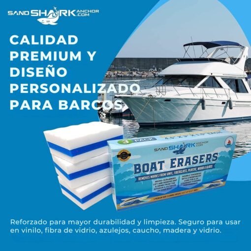 SandShark Limpiador de casco de barco premium, Esponja mágica de limpieza, accesorios para barco, regalos para limpieza, accesorios imprescindibles para botes, accesorios limpiadores - Image 6